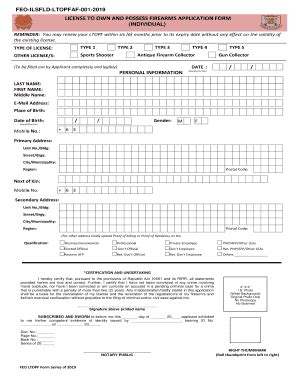 feo ltopf renewal form|LICENSE TO OWN AND POSSESS FIREARMS APPLICATION .